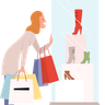 shopping addiction illustrations