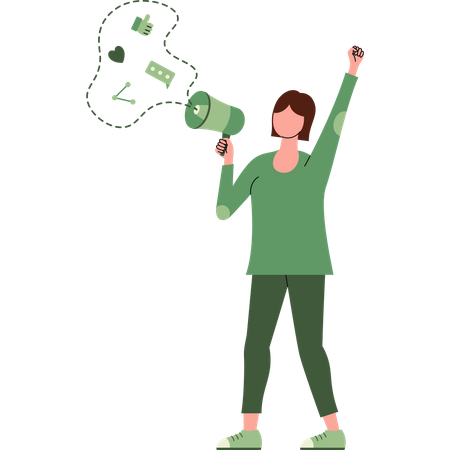 Woman Advertising Product  Illustration
