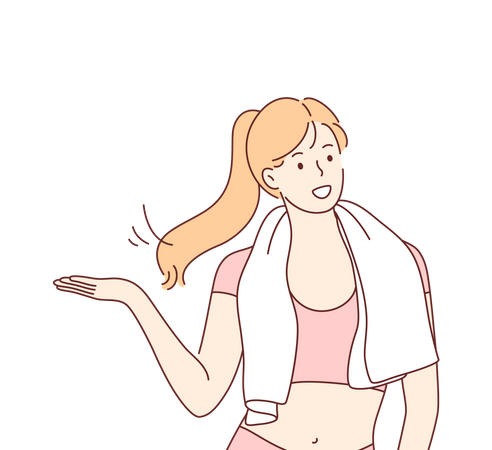 Woman after workout  Illustration