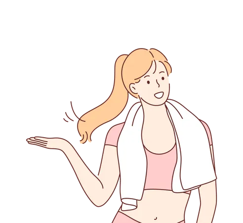 Woman after workout  Illustration