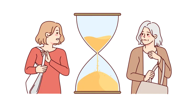 Woman age timing  Illustration