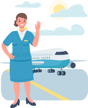 Woman air hostess Illustration