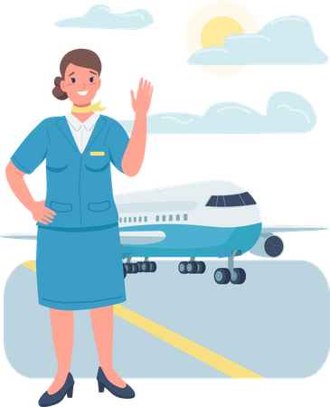 Woman air hostess  Illustration