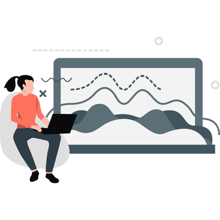 Woman analysis finance chart  Illustration