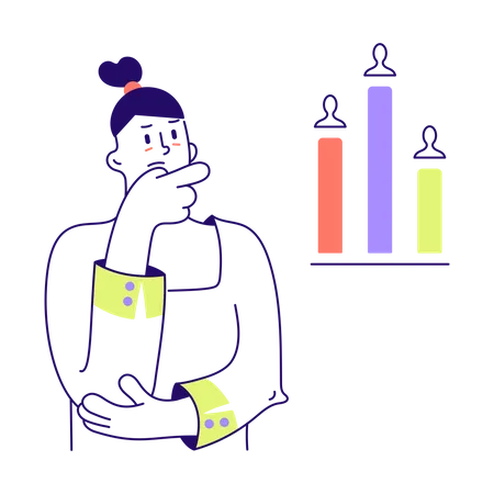 Woman analyzes user feedback  Illustration