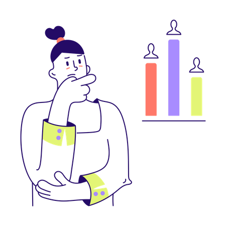 Woman analyzes user feedback  Illustration
