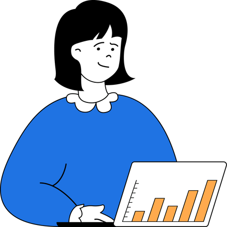 Woman analyzing business chart  Illustration