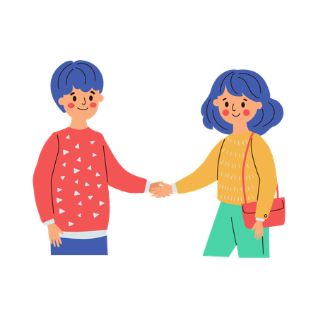 Woman and woman handshake  Illustration