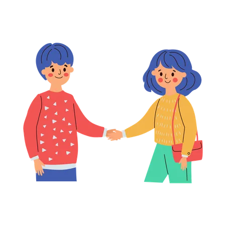 Woman and woman handshake  Illustration