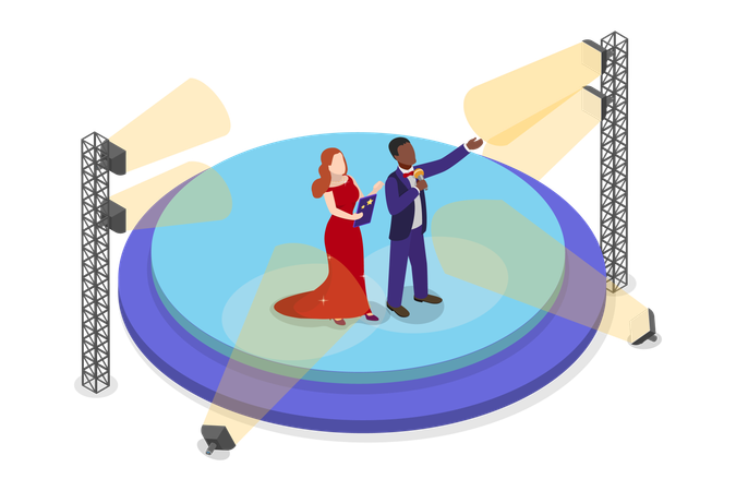 Woman and man Event Hosts  Illustration