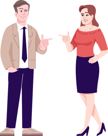 Woman and man flirting Illustration