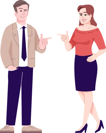 Woman and man flirting Illustration