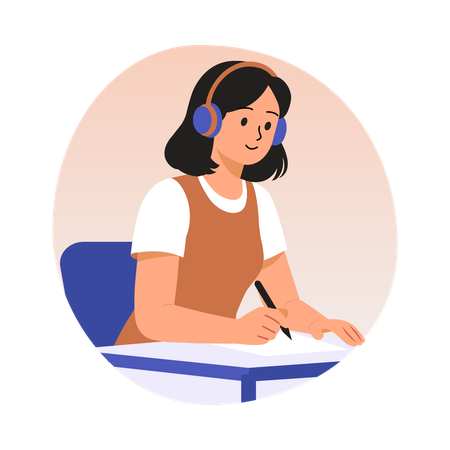 Woman Answering Support Emails  Illustration