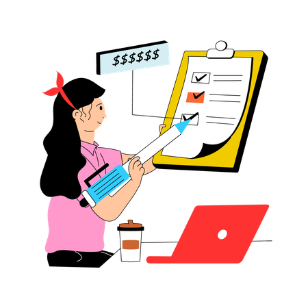 Woman Applied for Business Loan  Illustration