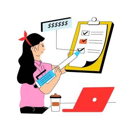 Woman Applied for Business Loan  Illustration