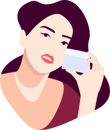 Woman applies face cream  Illustration