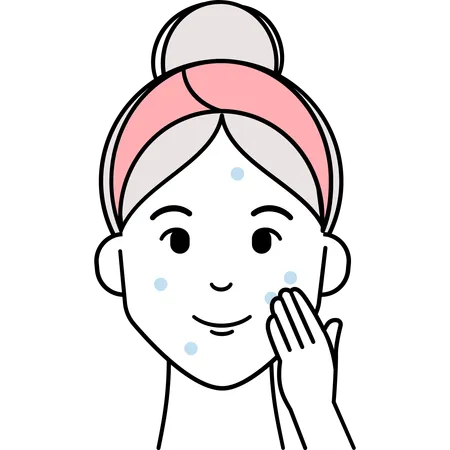 Woman Apply Acne Patch  Illustration