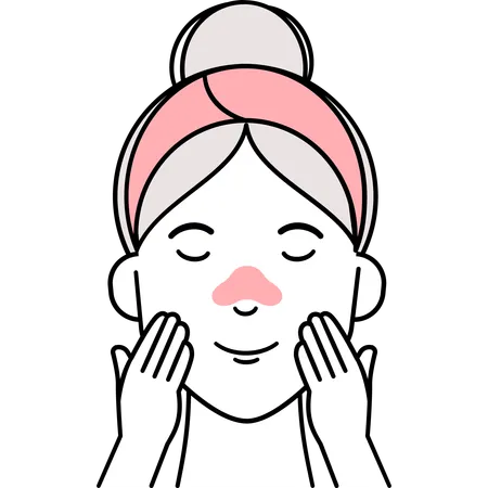 Woman Apply Blackhead Mask  Illustration