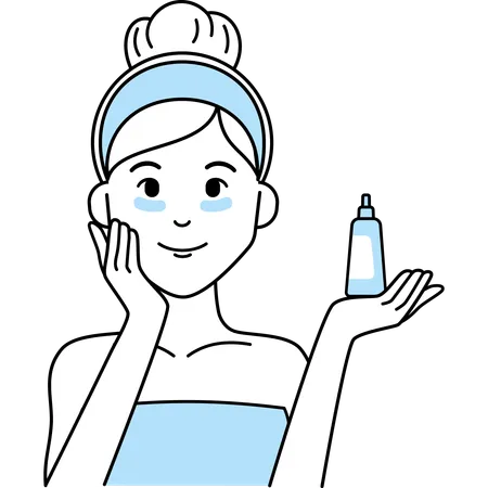 Woman Apply Eye Cream  Illustration