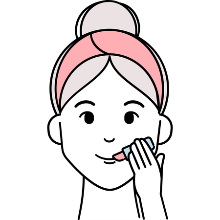 Woman Apply Lip Balm  Illustration