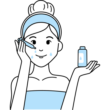 Woman Apply Serum  Illustration