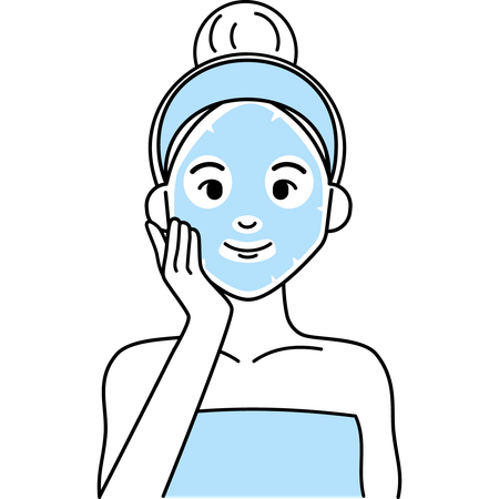 Woman Apply Sheet Mask  Illustration