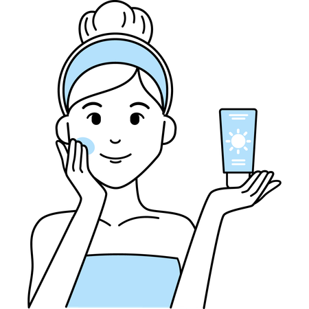 Woman Apply Sunscreen  Illustration