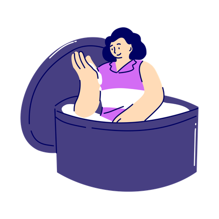 Woman applying body cream  Illustration