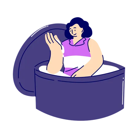 Woman applying body cream  Illustration