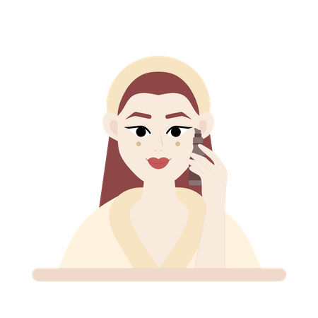 Woman applying Eye cream  Illustration