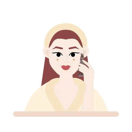 Woman applying Eye cream  Illustration