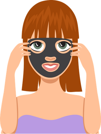 Woman applying facial mask  Illustration