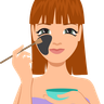 illustrations of applying facial mask