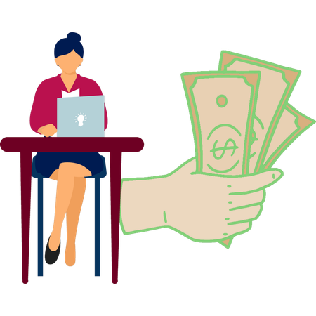 Woman applying for loan  Illustration