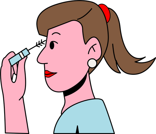 Woman applying Mascara  Illustration