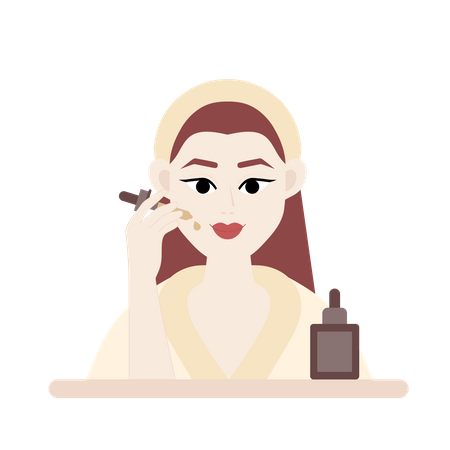 Woman applying Serum  Illustration