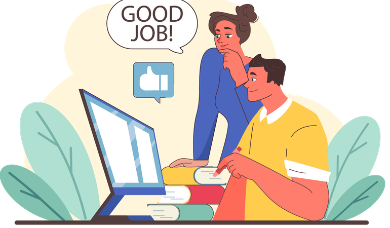 Woman appreciate man  Illustration