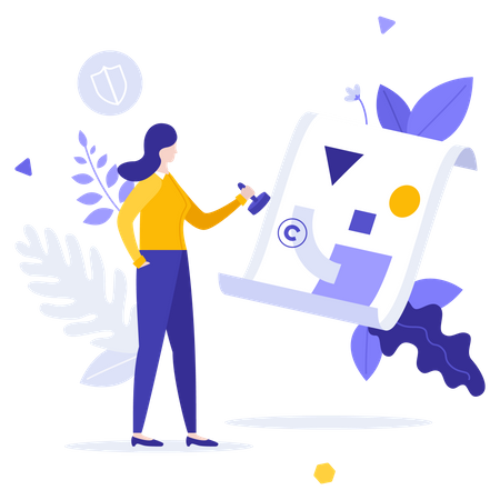 Woman approving UI-UX design  イラスト