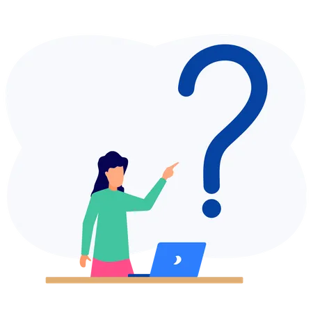 Woman ask question  Illustration