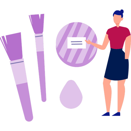 Woman asking about cosmetics products  Illustration