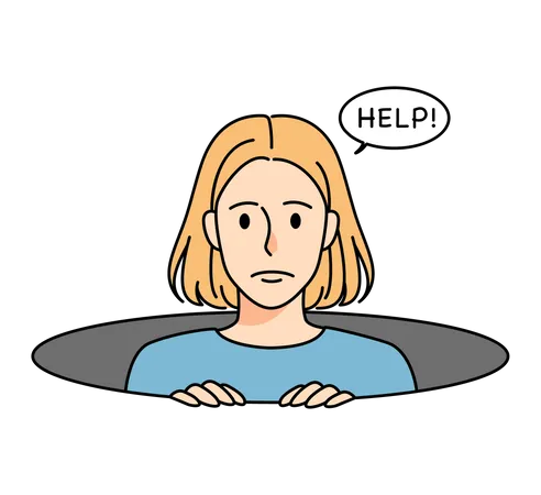 Woman asking for help  Illustration