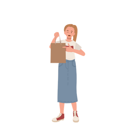 Woman asking for shopping  Illustration