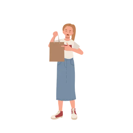 Woman asking for shopping  Illustration