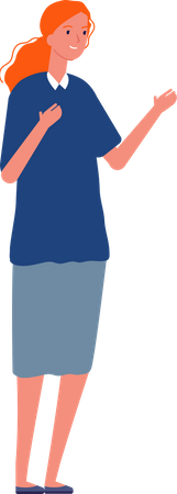 Woman asking question  イラスト