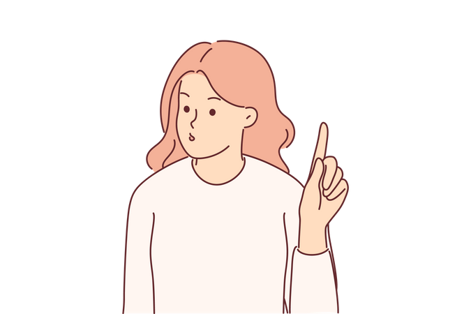 Woman asking question  イラスト