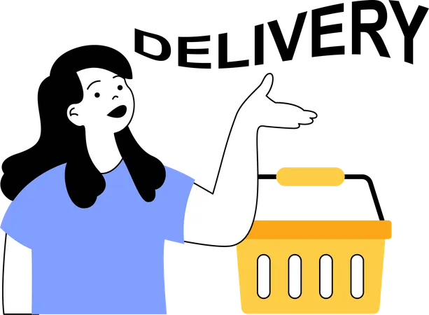 Woman asks for delivery of shopping product  Illustration