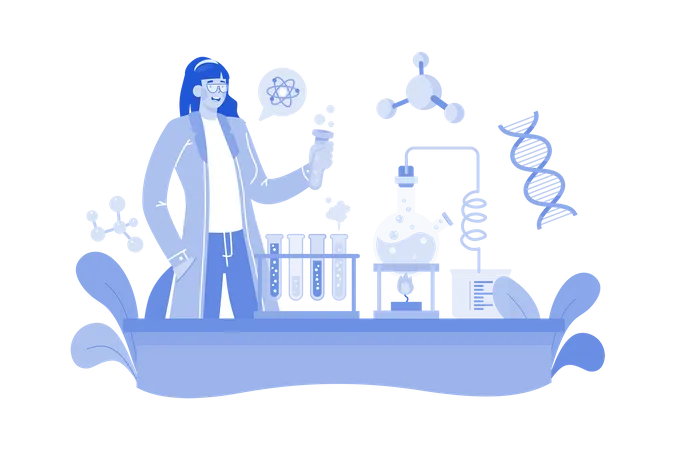 Consulting With A Lab Assistant For Medical Tests Illustration