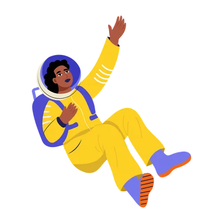 Woman astronaut in space suit  Illustration