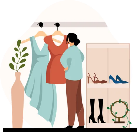 Woman at fashion store  Illustration