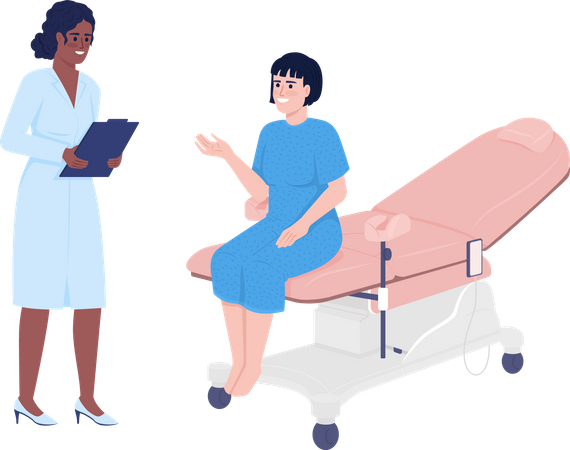 Woman at gynecologist appointment  Illustration